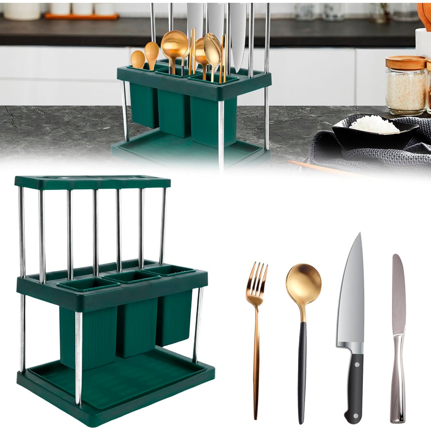 Organizador De Cubiertos Doble Nivel